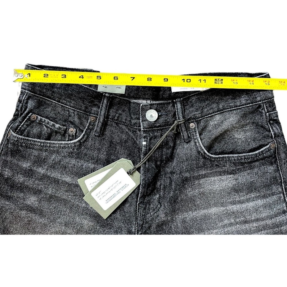All Saints Men Switch Black Denim Shorts Button Fly Frayed Hem Multiple Size NWT - Picture 4 of 6